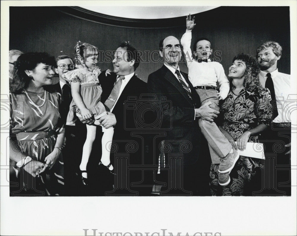 1986 Press Photo Lyn Mayor Albert DiVirgilio, Tanya Branden, Dr Heimlich, Brent - Historic Images