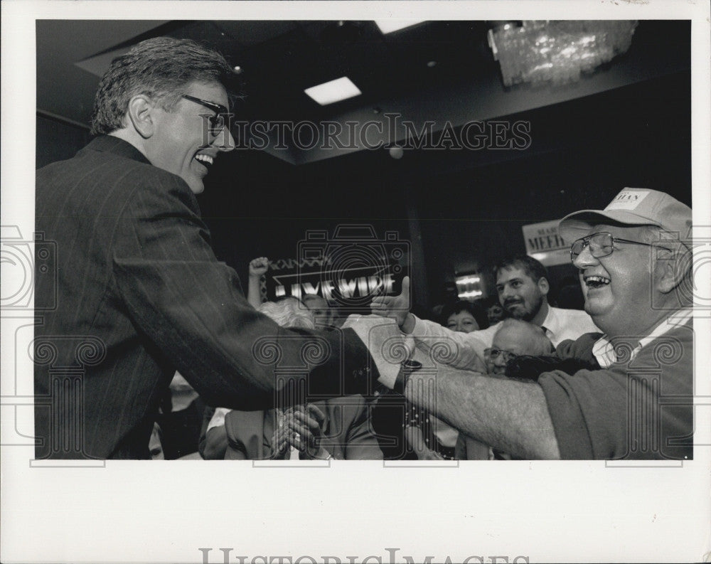 1992 Press Photo Marty Meehan getting congrats by supporters. - Historic Images