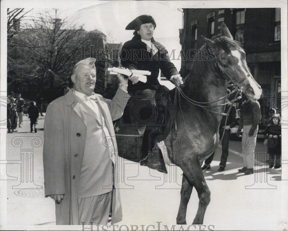 1960 Press Photo Willam Bussard at play as William Dawes, during Ceremony. - Historic Images