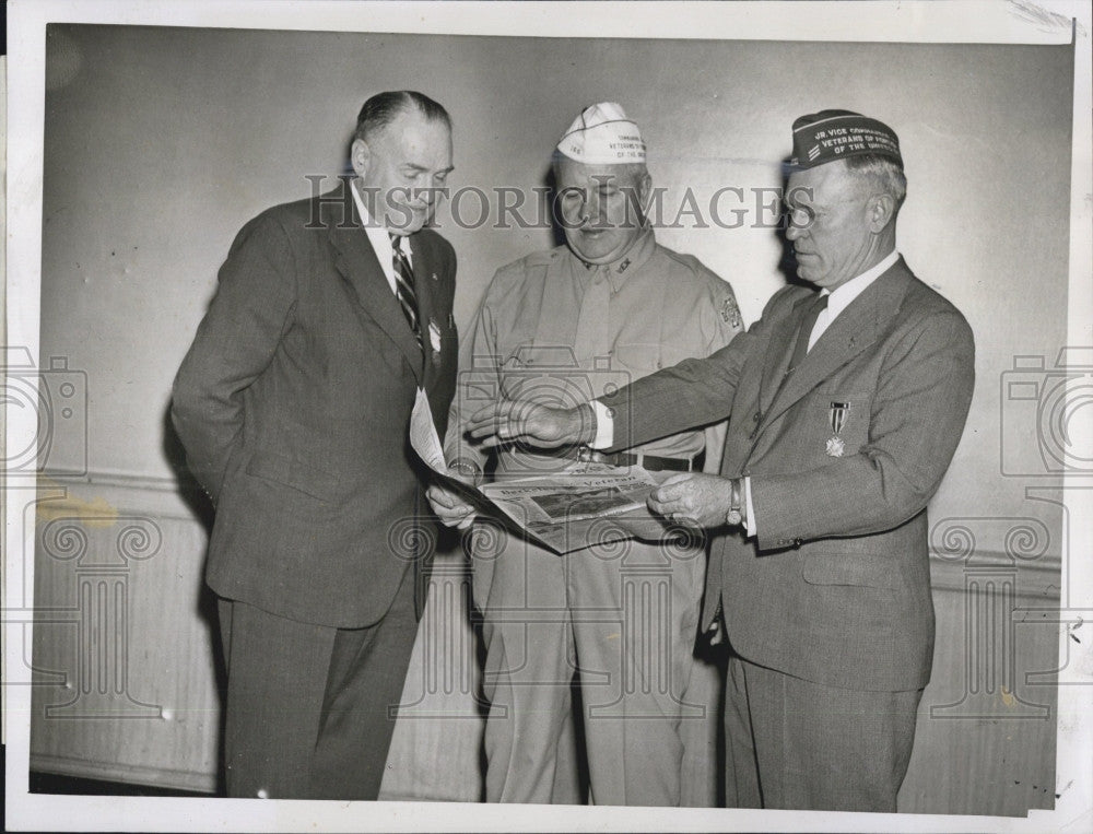 1946 Press Photo VFW Officers Meet in Boston Jean Brunner, Joseph Stack - Historic Images