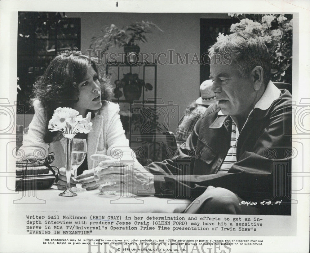 1978 Press Photo Erin Gray And Glenn Ford in &quot;Evening In Byzantium&quot; COPY - Historic Images