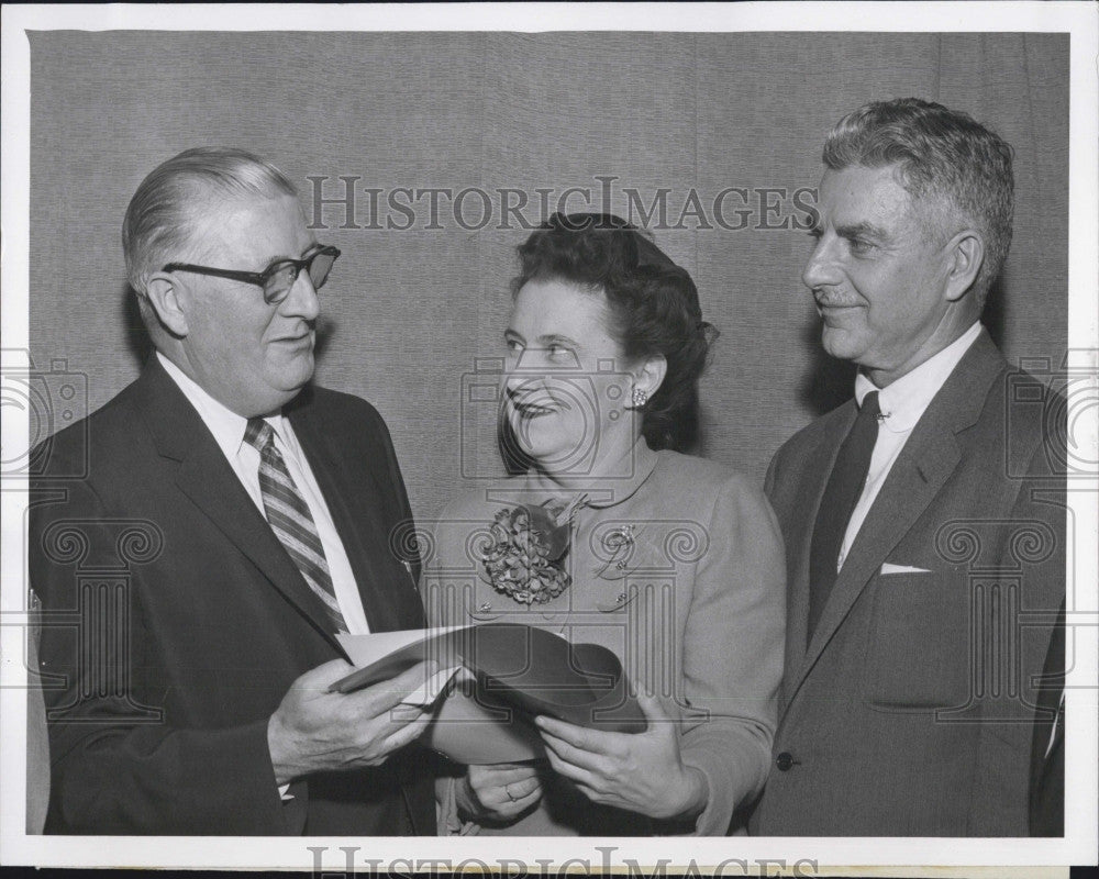 1957 Press Photo Hugh Thompson/Priscilla Haydley/Roy Miller New Eng AFL-CIO Dir - Historic Images