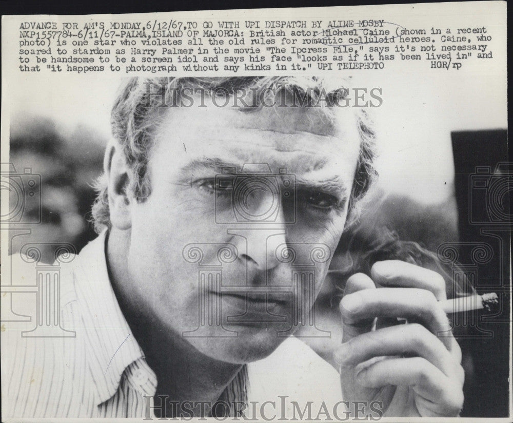 1967 Press Photo British Actor Michael Caine Famous Of The Ipcriss File - Historic Images