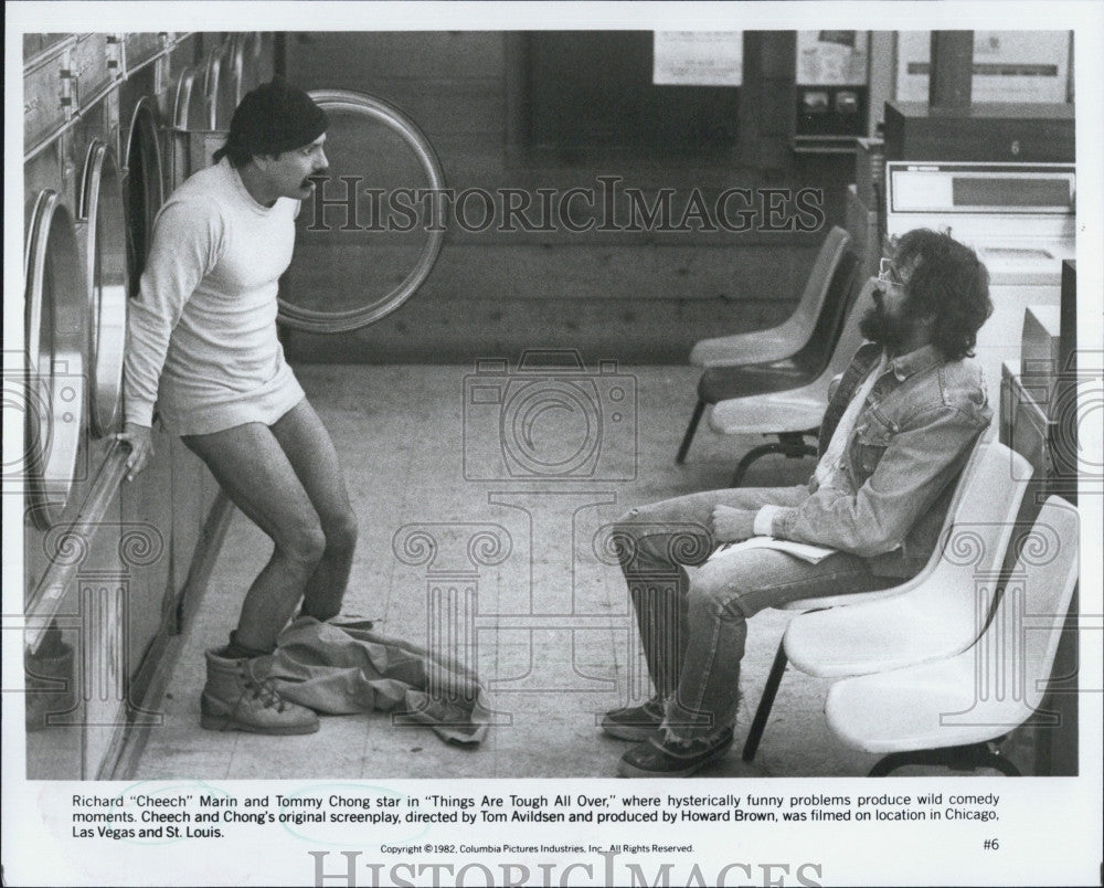 1982 Press Photo Richard MArin And Tommy Chong Star In Things Are Tough All Over - Historic Images