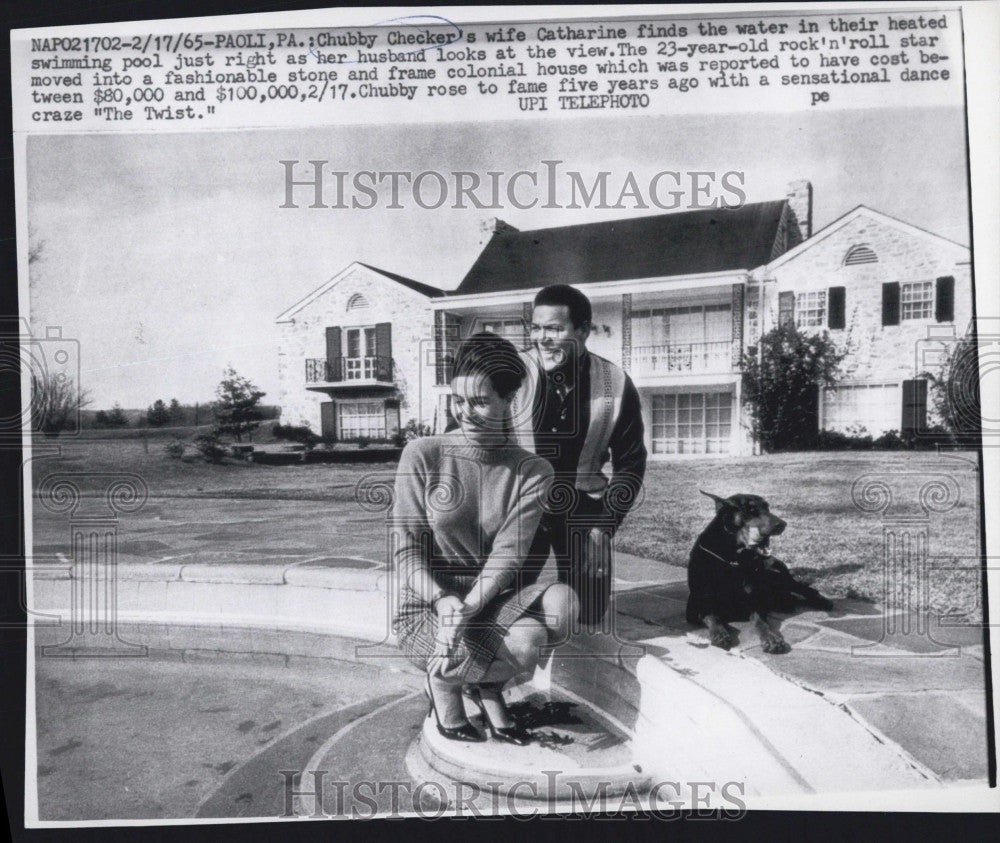 1965 Press Photo Chubby Checker Singer Rock n Roll wife Cahtarine - Historic Images