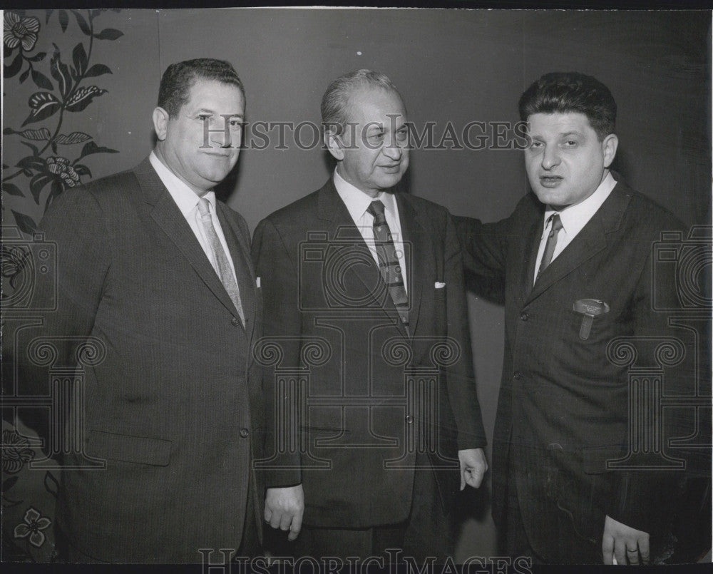 1958 Press Photo Judge JJ Spiegel With Gov Furcolo And Paddy Chayefsky - Historic Images