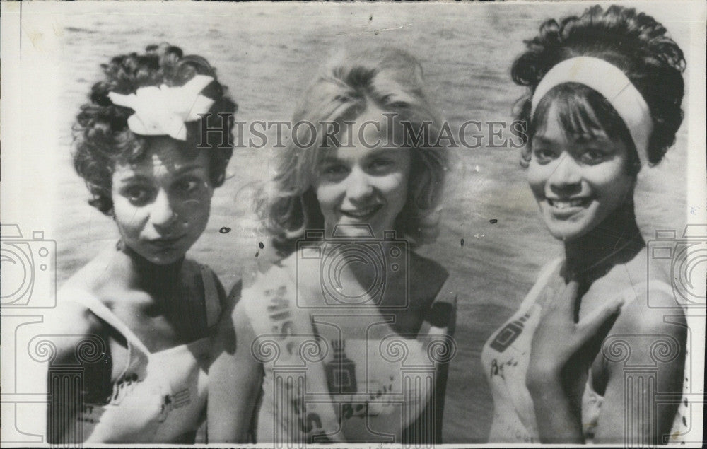 1961 Press Photo Miss Festival Jocelyne Lacour, Emily Yancy &amp; Suzanne Gardoni - Historic Images