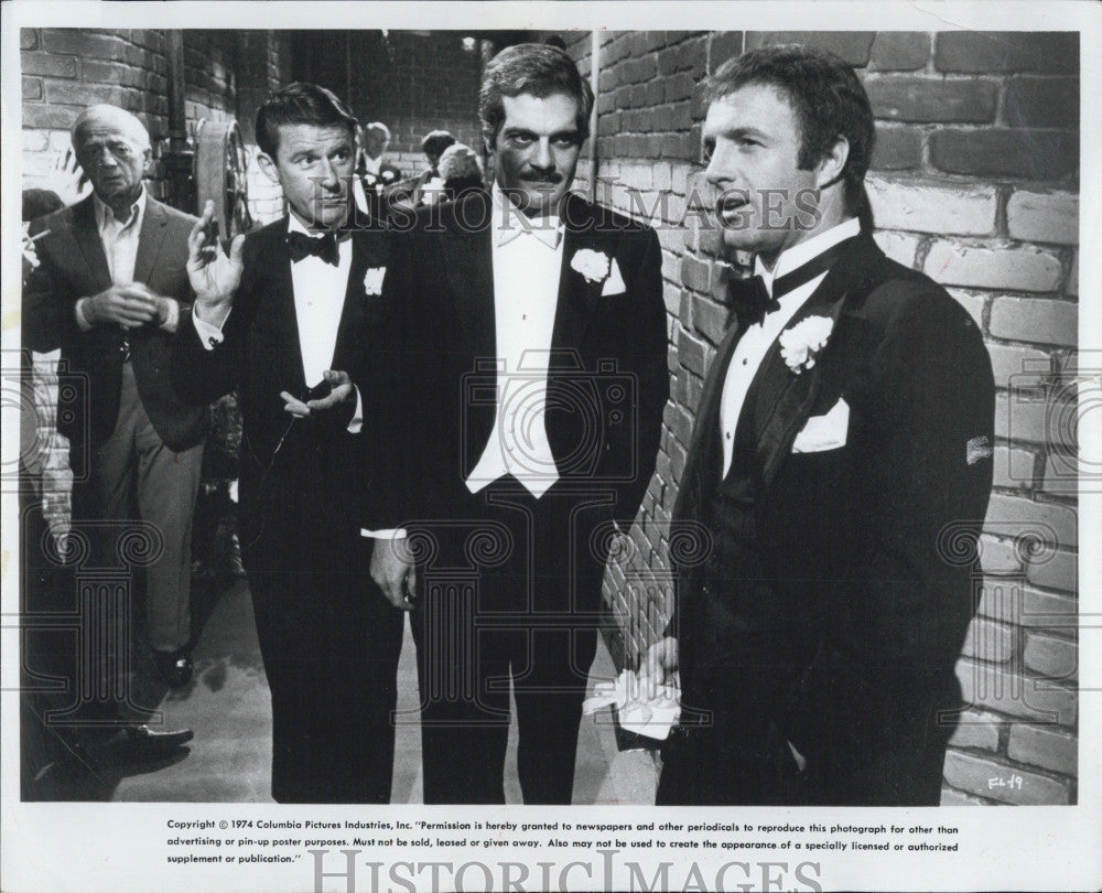 1975 Press Photo Film &quot;Funny Lady&quot; James Caan Omar Sharif Roddy McDowall - Historic Images