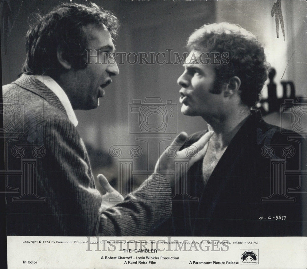 1974 Press Photo Actor James Caan, scene from the movie &quot;The Gambler&quot;. - Historic Images