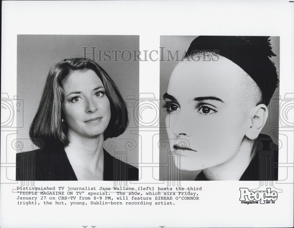 Press Photo TV Journalist Jane Wallace &quot;People Magazine on TV&quot; feature Sinead - Historic Images