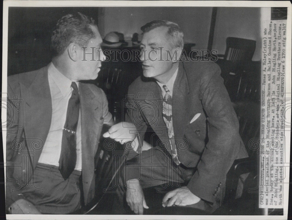 1947 Press Photo James A Haley Elected Pres Ringling Bros Barnum And Bailey Circ - Historic Images