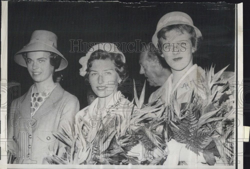 1960 Press Photo L-R, Princess Margaretha of Sweden, Princess Astrid of Norway, - Historic Images