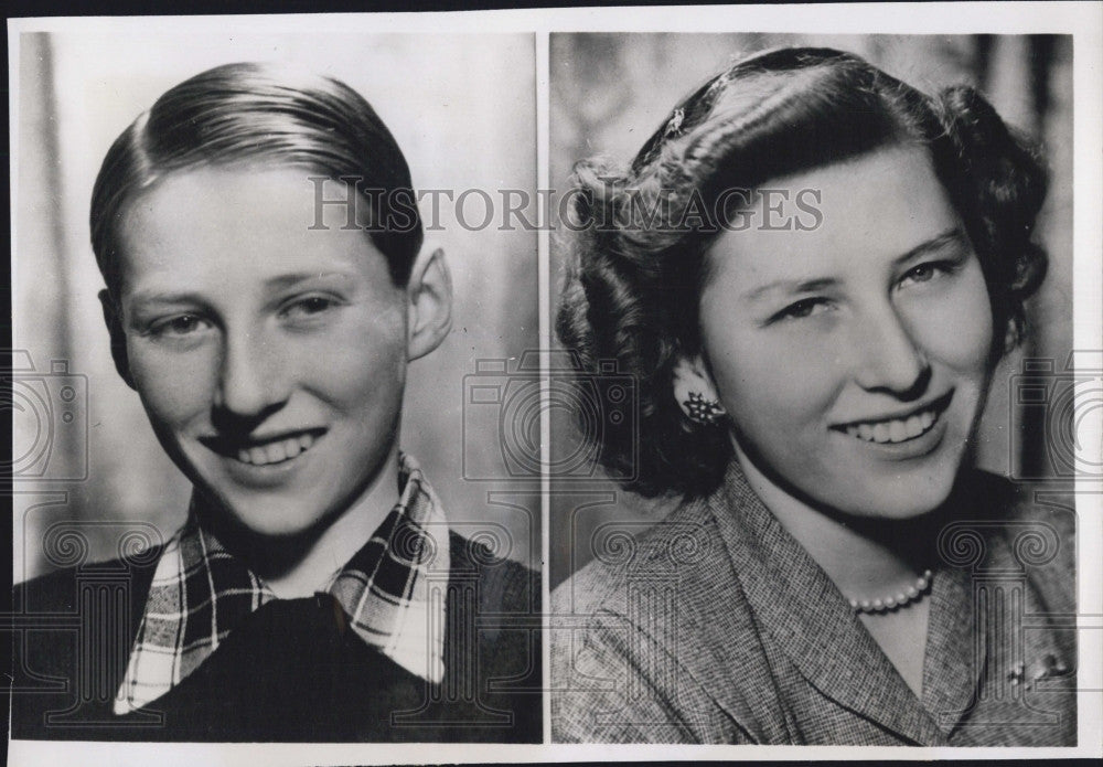 1949 Press Photo Norway&#39;s Prince Harald and Princess Astrid. - Historic Images