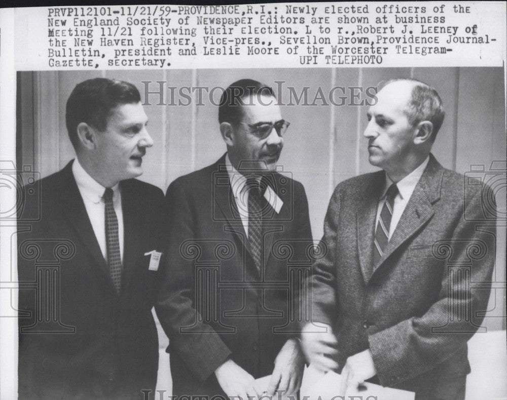 1959 Press Photo Newly elected officers of New England Society of Newspaper - Historic Images