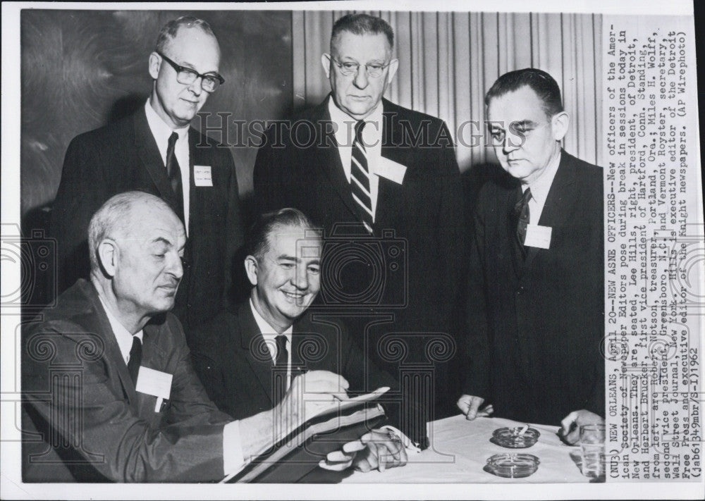 1962 Press Photo New Officers For American Society Of Newspaper Editors - Historic Images