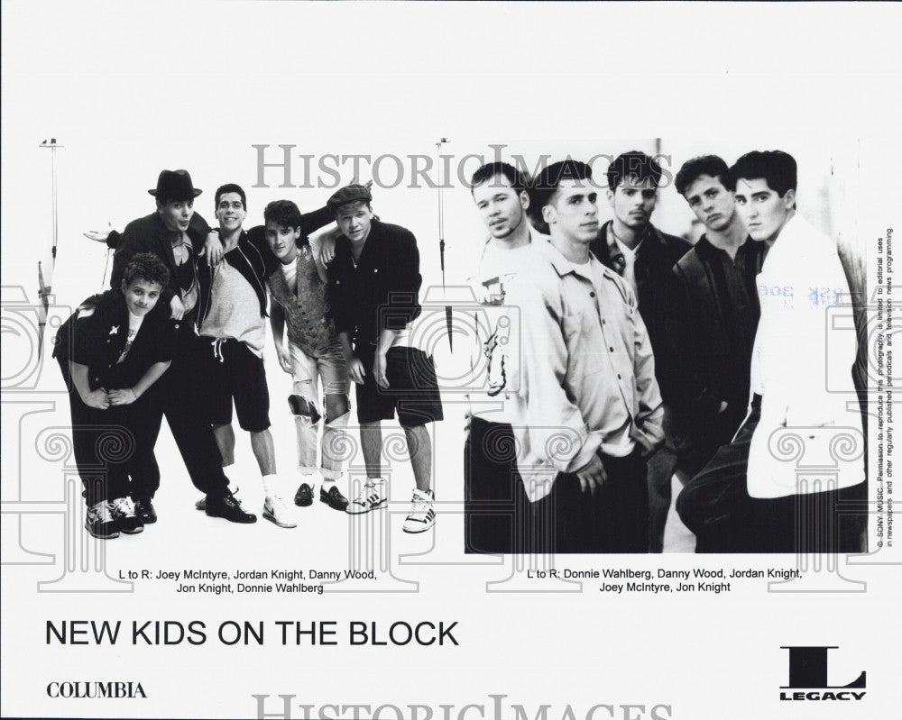 Press Photo New Kids On The Block Singers Band McIntyre Knight Wood Wahlberg - Historic Images