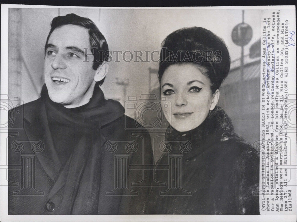 1962 Press Photo Joan Collins In London with Anthony Newley - Historic Images