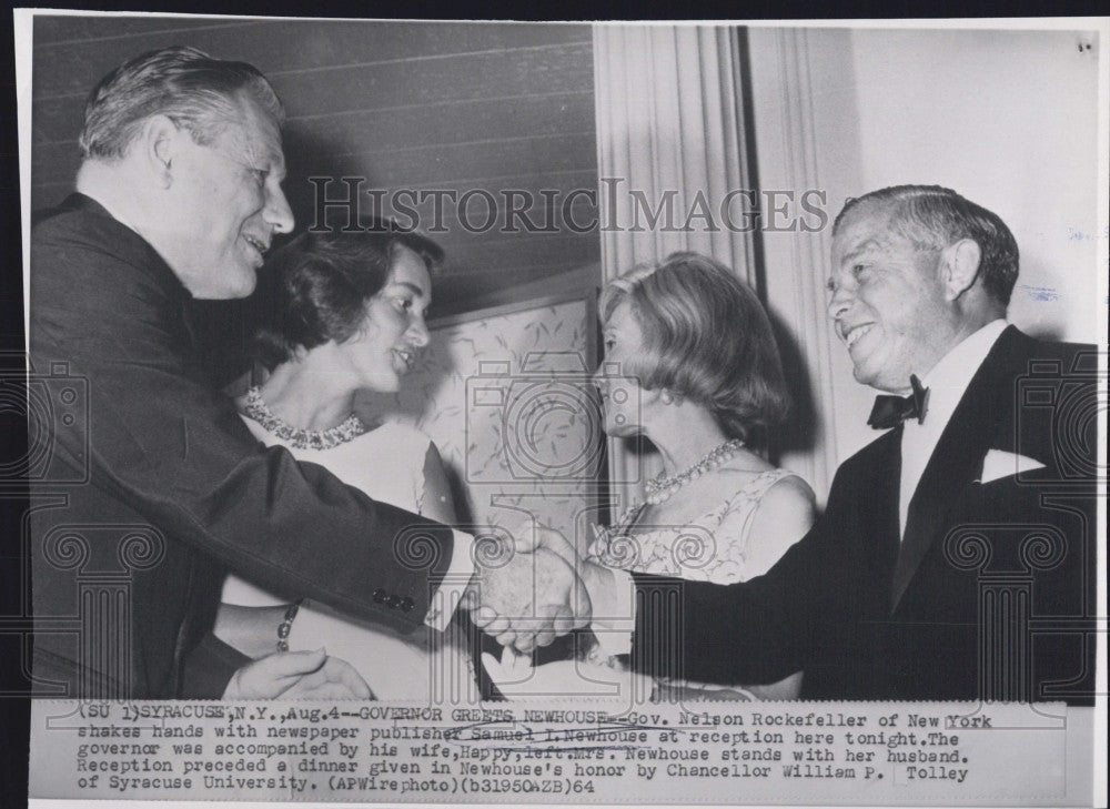 1964 Press Photo Governor Nelson Rockefeller New York Samuel Newhouse - Historic Images