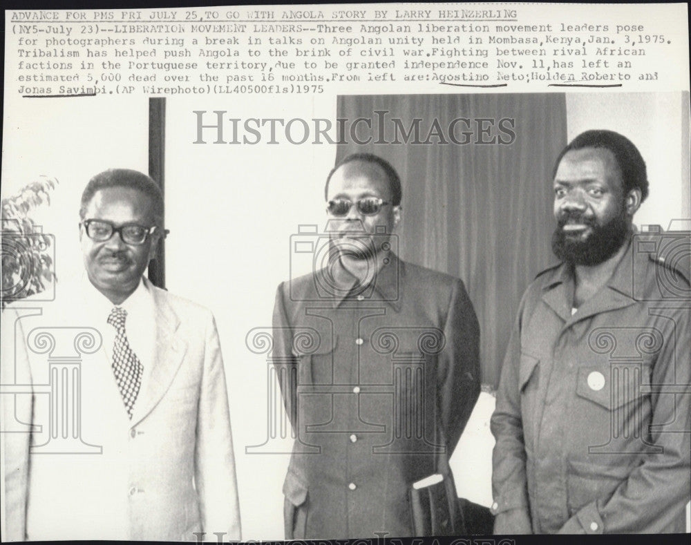 1975 Press Photo Angolan Libertarian Movement Mombasa Kenya - Historic Images