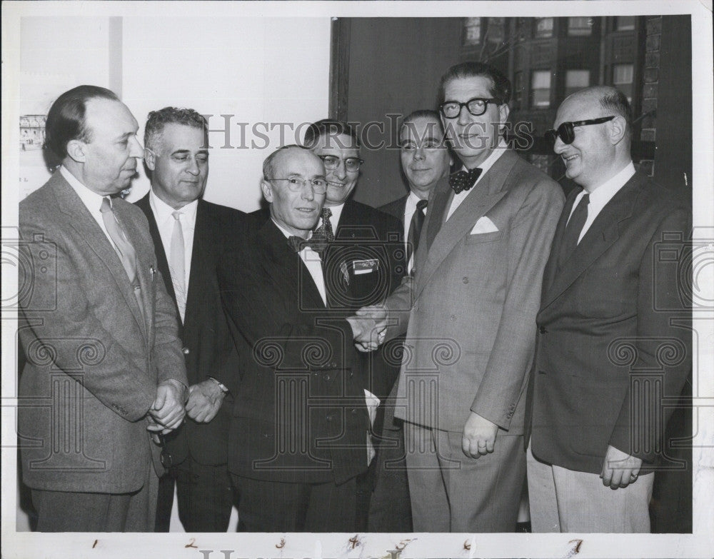 1956 Press Photo Dr. Gomito, P. D&#39;Agostino, C. Donnaruma, Dr. Merluzzi - Historic Images