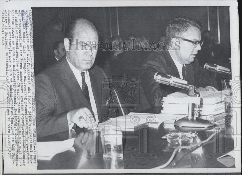 1968 Press Photo Albert W. Buesking, A.E. Fitzgerald Defense Committee - Historic Images