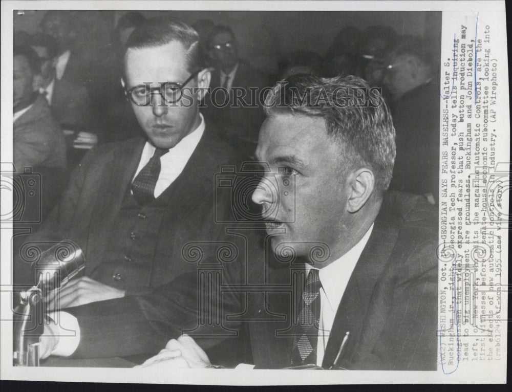 1955 Press Photo Prof Walter Buckingham Testifies Before Congress - Historic Images