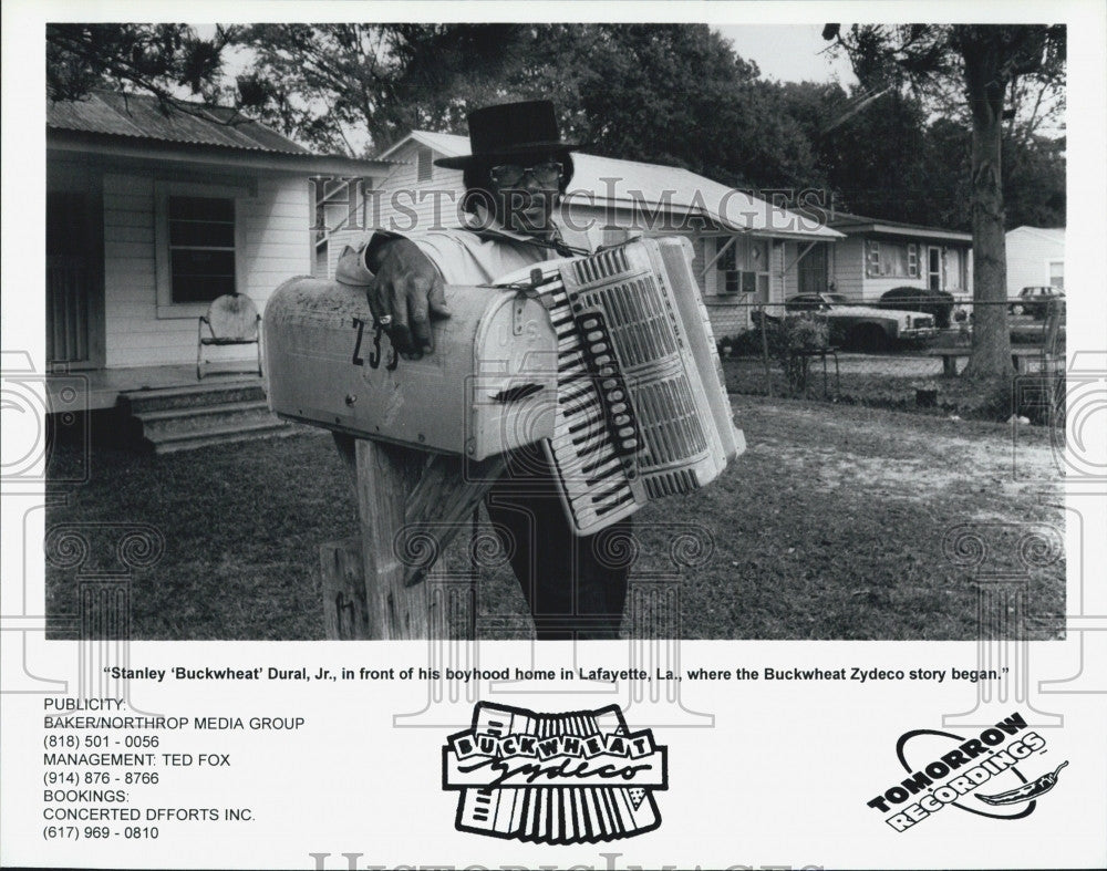 Press Photo Stanley &quot;Buckwheat&quot; Dural, Jr. of Buckwheat Zydeco - Historic Images