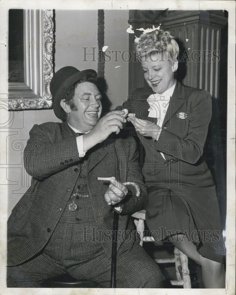 1944 Press Photo Andy Devine Collete Lyons Film Actress - Historic Images