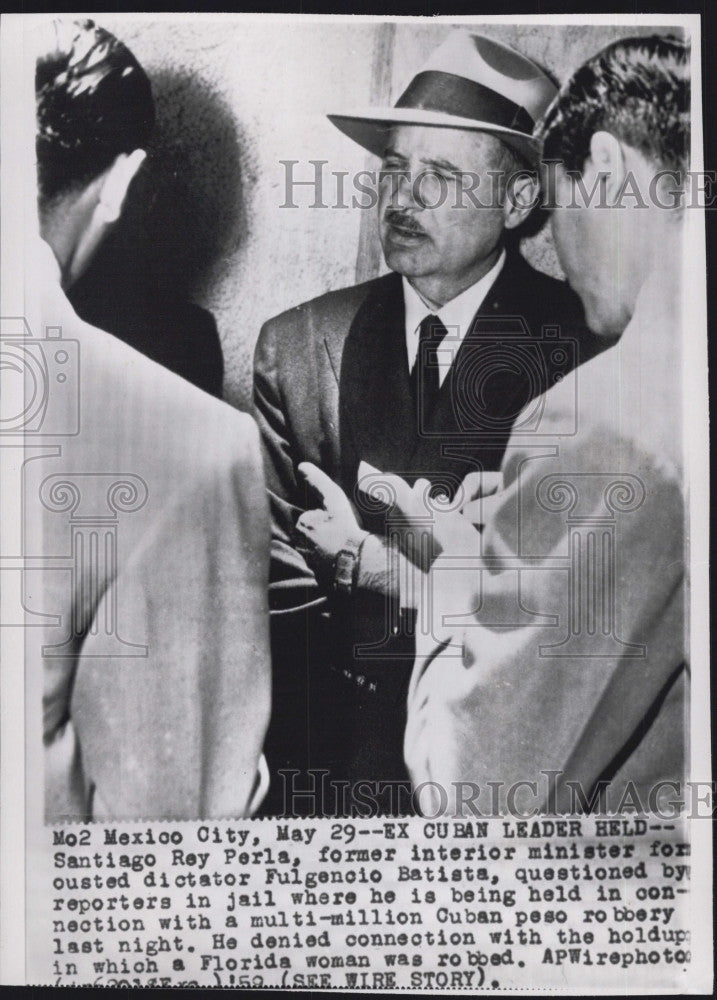 1959 Press Photo Santiago Ray Perla Former Minister Fulgenic Batista - Historic Images