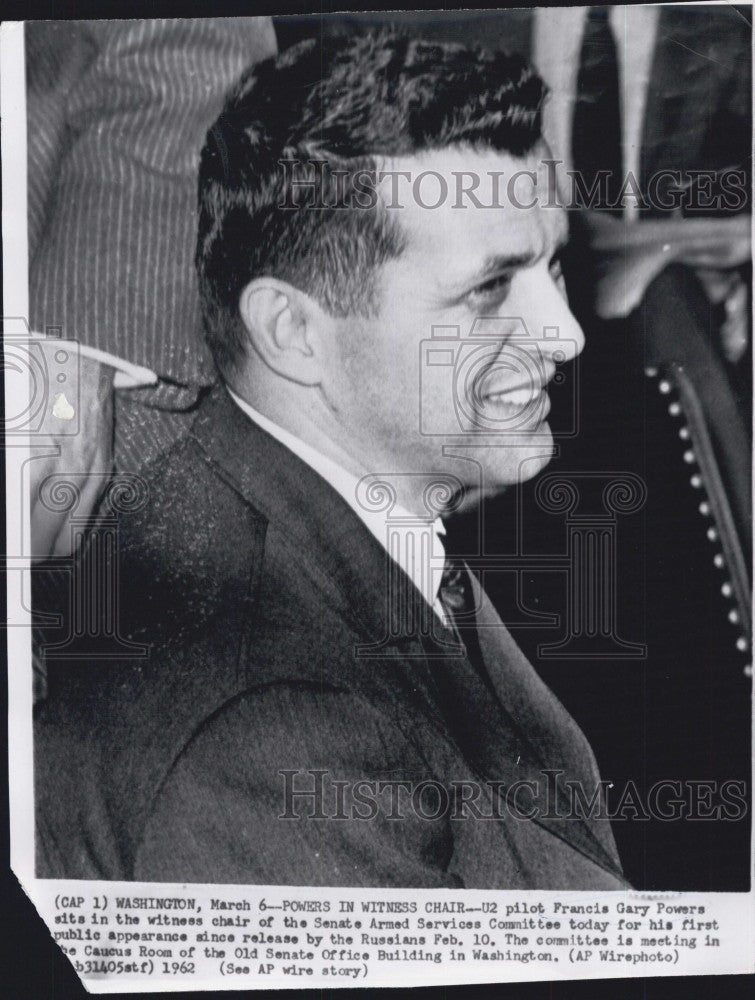 1962 Press Photo Francis Gary Powers Senate Service Armed Committee - Historic Images