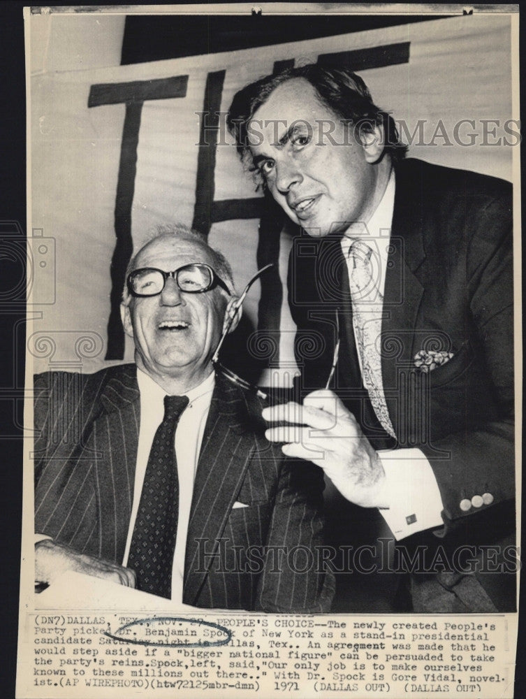 1971 Press Photo People&#39;s Party Candidate Dr. Benjamin Spock - Historic Images