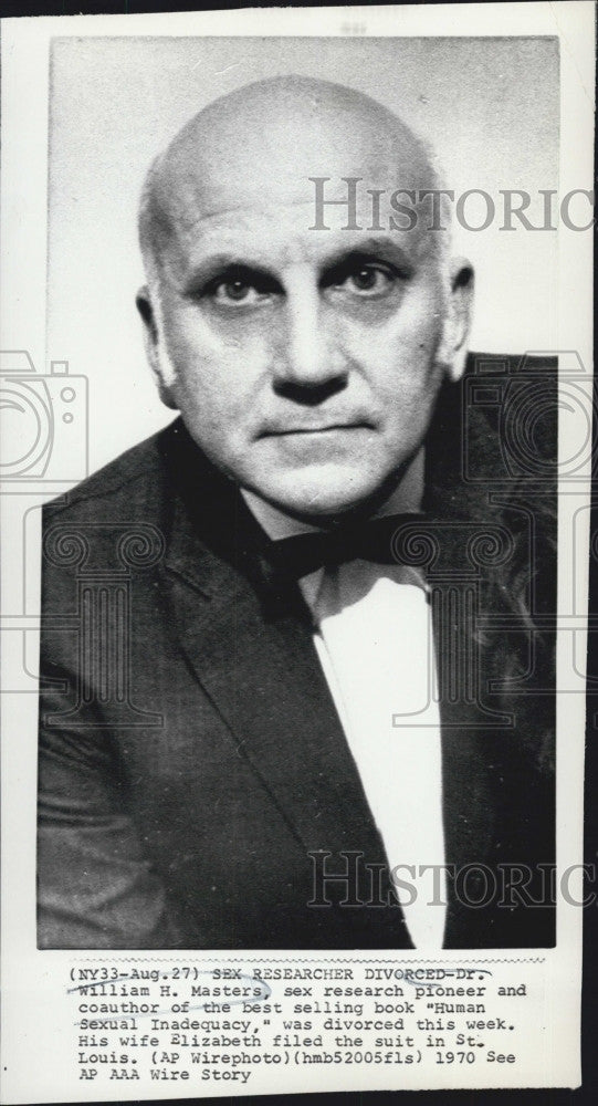 1970 Press Photo Dr. William H. Masters, Sex Research Pioneer &amp; Co-Author - Historic Images