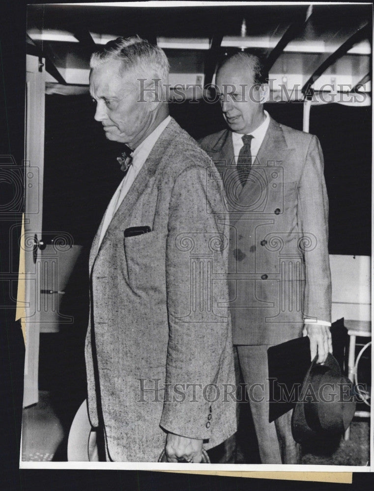 1957 Press Photo Atty. Gen. Herbert Brownell &amp; White House Aide Sherman Adams - Historic Images