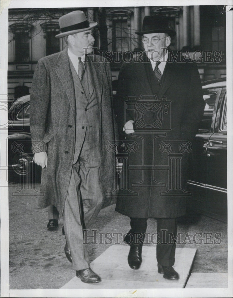 1951 Press Photo US State. Sec. Dean Acheson &amp; John Foster Dulles For. Affairs - Historic Images