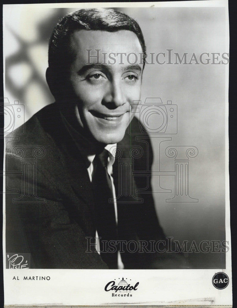 1965 Press Photo Singer Al Martino - Historic Images