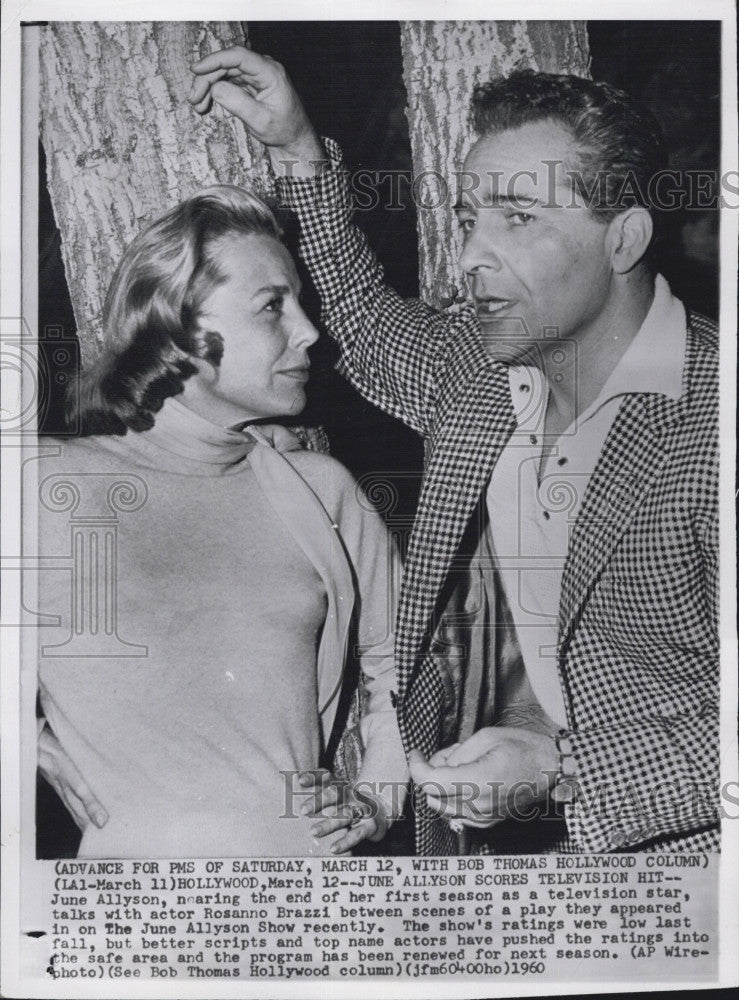 1960 Press Photo Actress June Allyson, Rosanno Brazzi - Historic Images