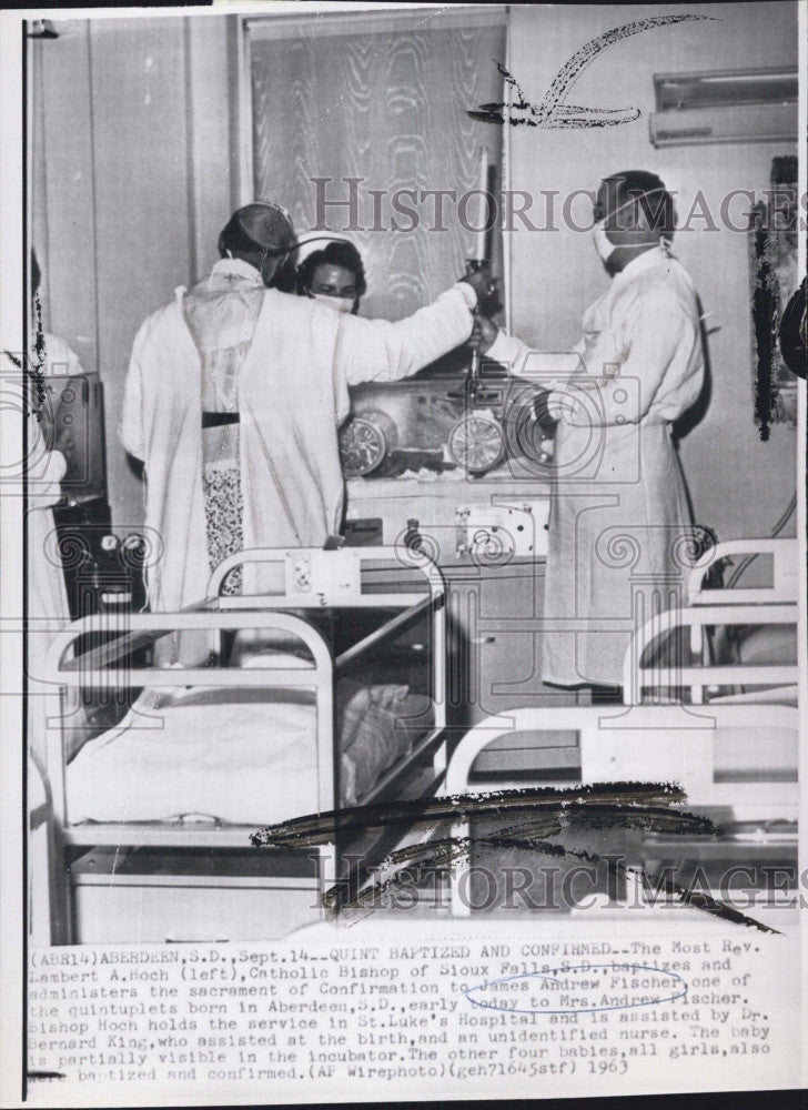 1963 Press Photo Fischer Quintuplet Babies Baptized and Confirmed - Historic Images