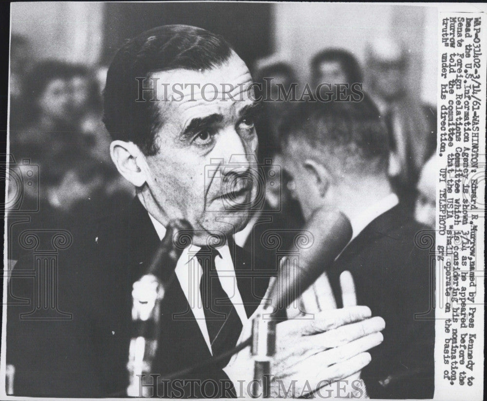 1961 Press Photo Edward Murrow Appointed Head the US Information Agency - Historic Images