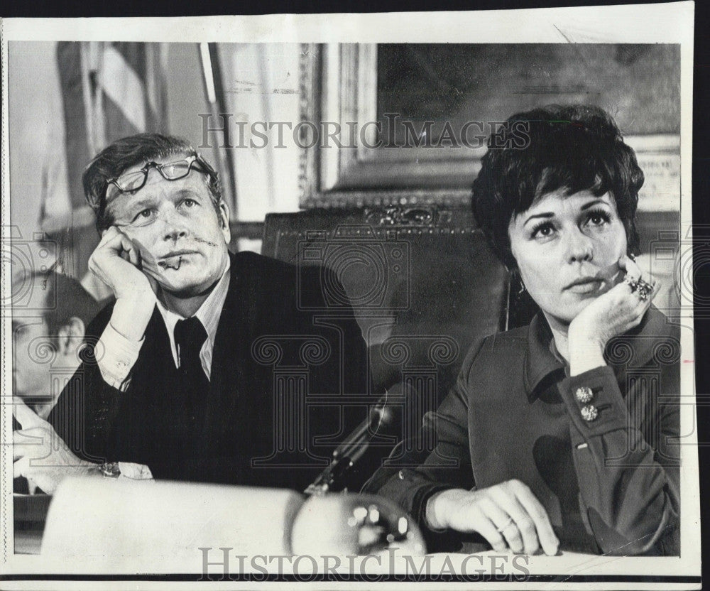 1970 Press Photo New York Mayor John Lindsay, Bess Myerson Grant, Commissioner - Historic Images