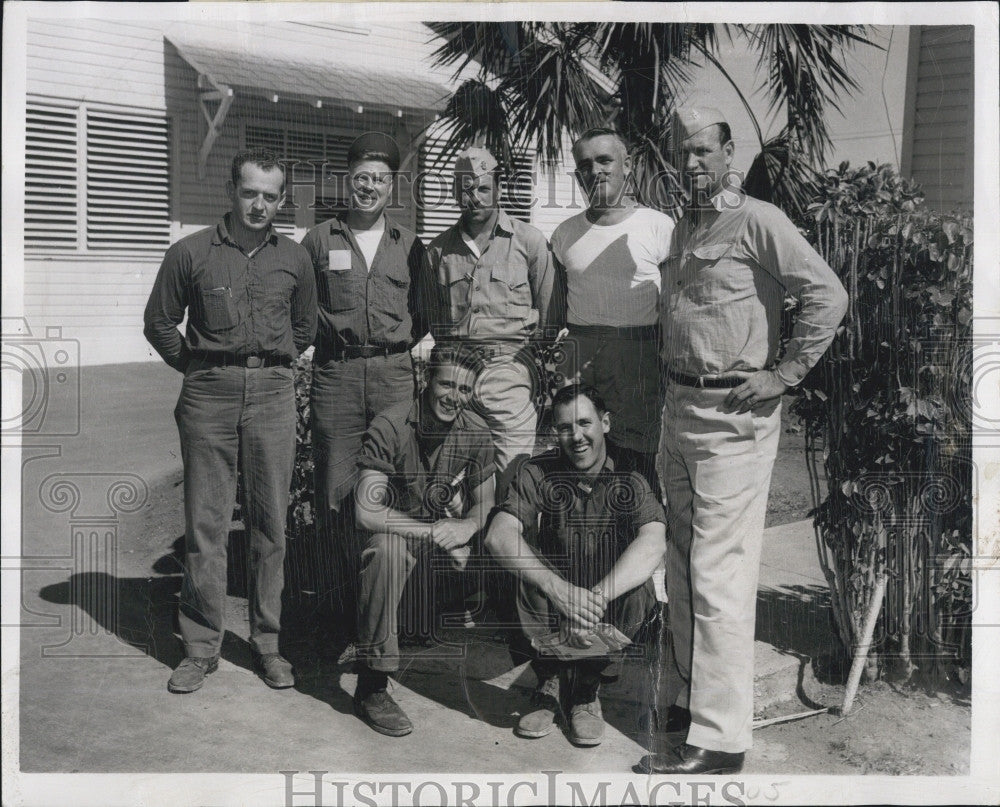 1952 Press Photo Dorchester Seabees Serving With US Naval Mobile Construction - Historic Images