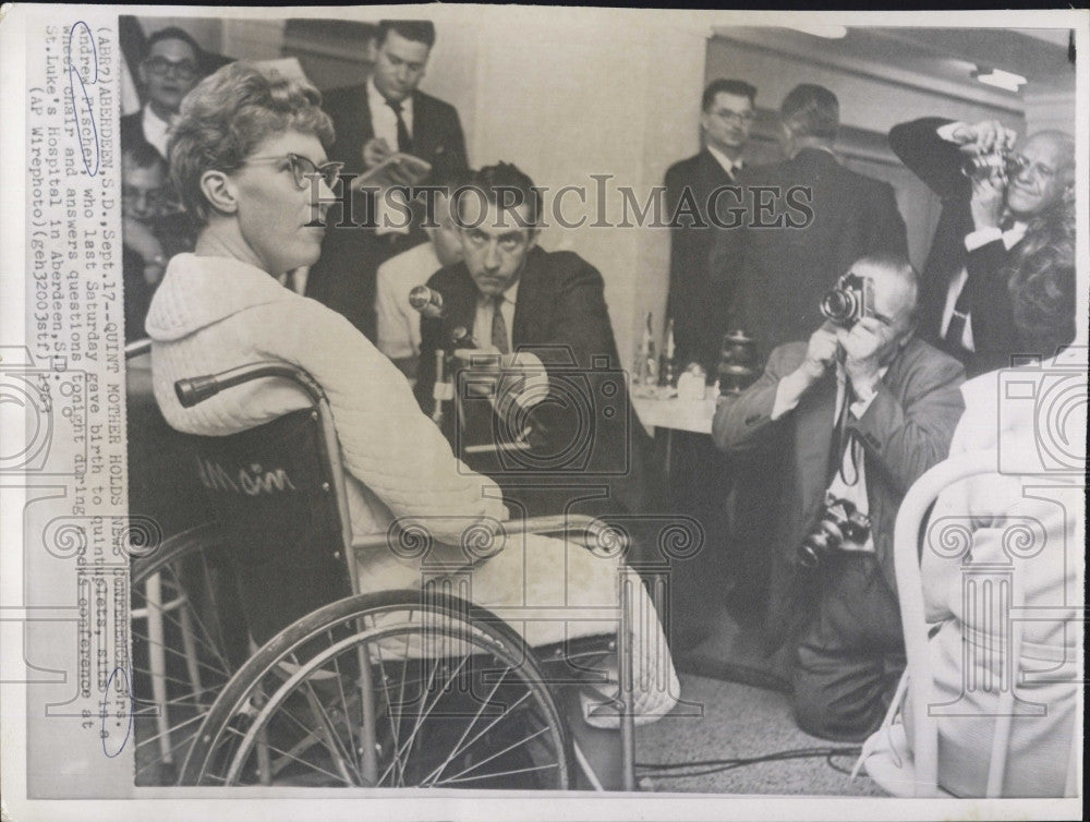 1963 Press Photo Mrs. Andrew Fischer gave birth to quintuplets at St. Luke&#39;s - Historic Images