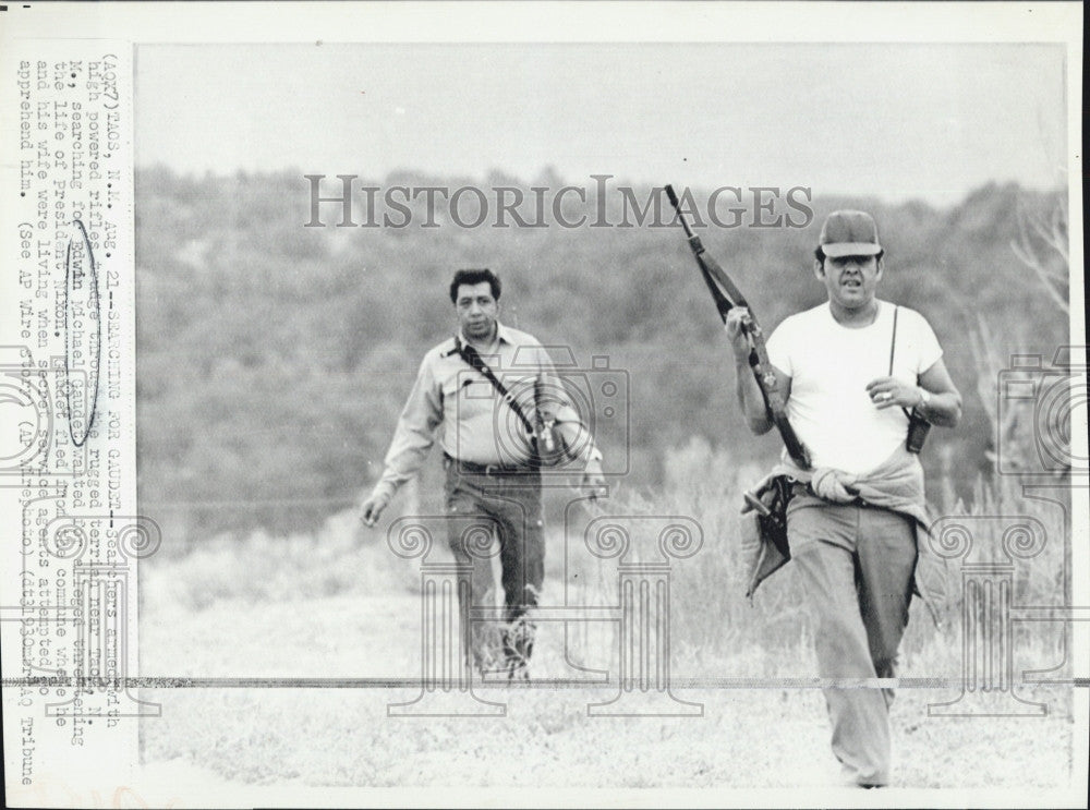 1973 Press Photo Searchers for Edwin Michael Gaudet in N.M. - Historic Images