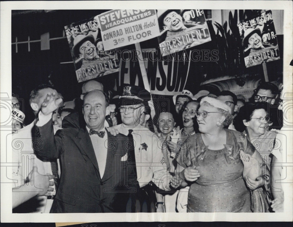 1956 Press Photo Dem Pres candidate Adlai Stevenson - Historic Images