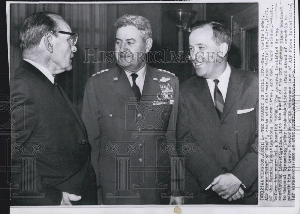 1963 Press Photo  Gen Curtis E. LeMay,J McLellan &amp; Sen H Jackson - Historic Images