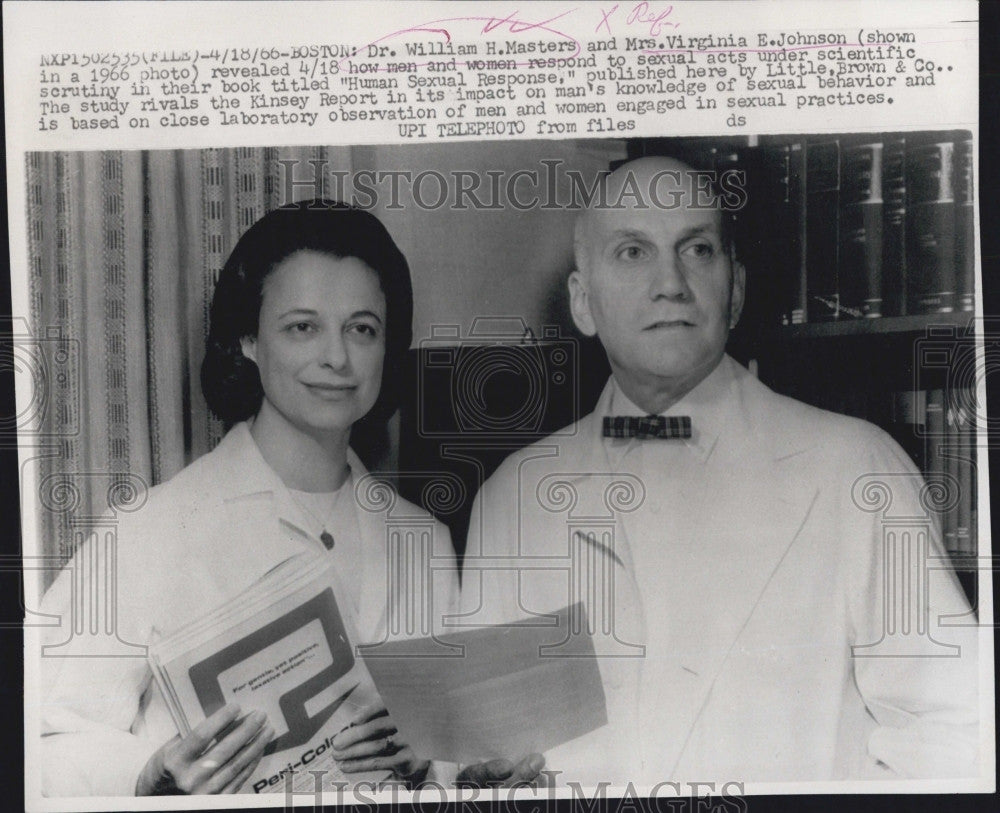 1966 Press Photo Dr William H Masters & Mrs Virginia E Johnson - Historic Images