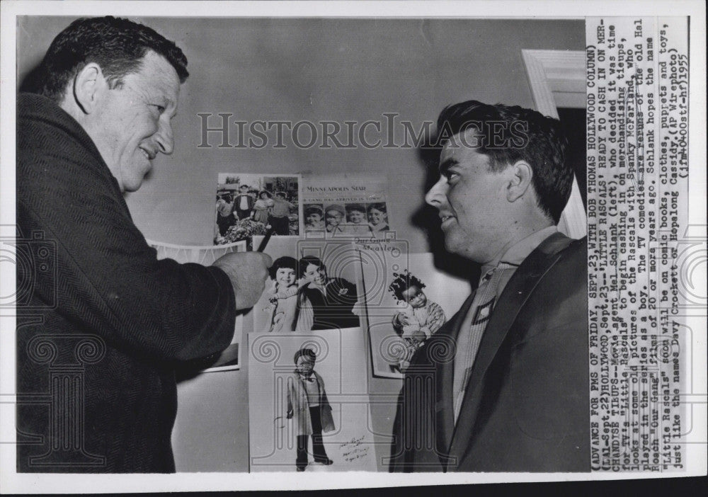 1955 Press Photo &quot;Little Rascals&quot; star Sparky McFarland &amp; agent Mel Schlank - Historic Images