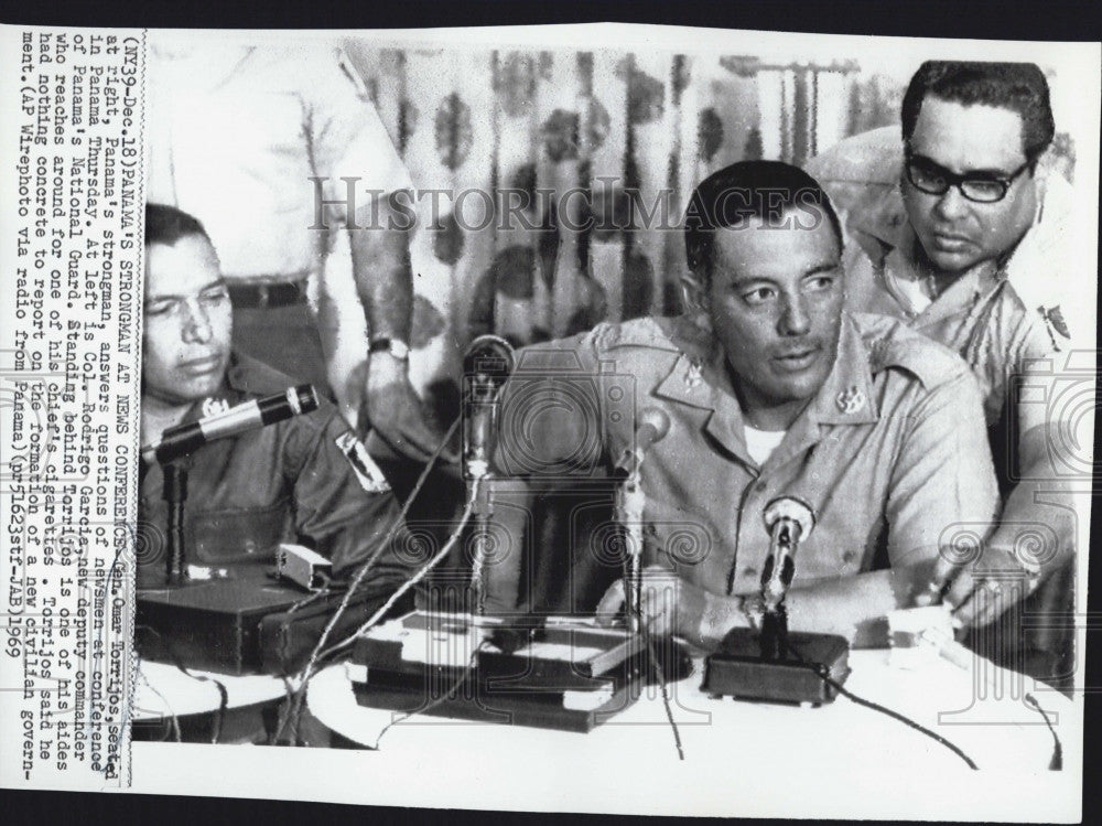 1969 Press Photo General Omar Torrijos Panama Colonel Rodrigo Garcia - Historic Images