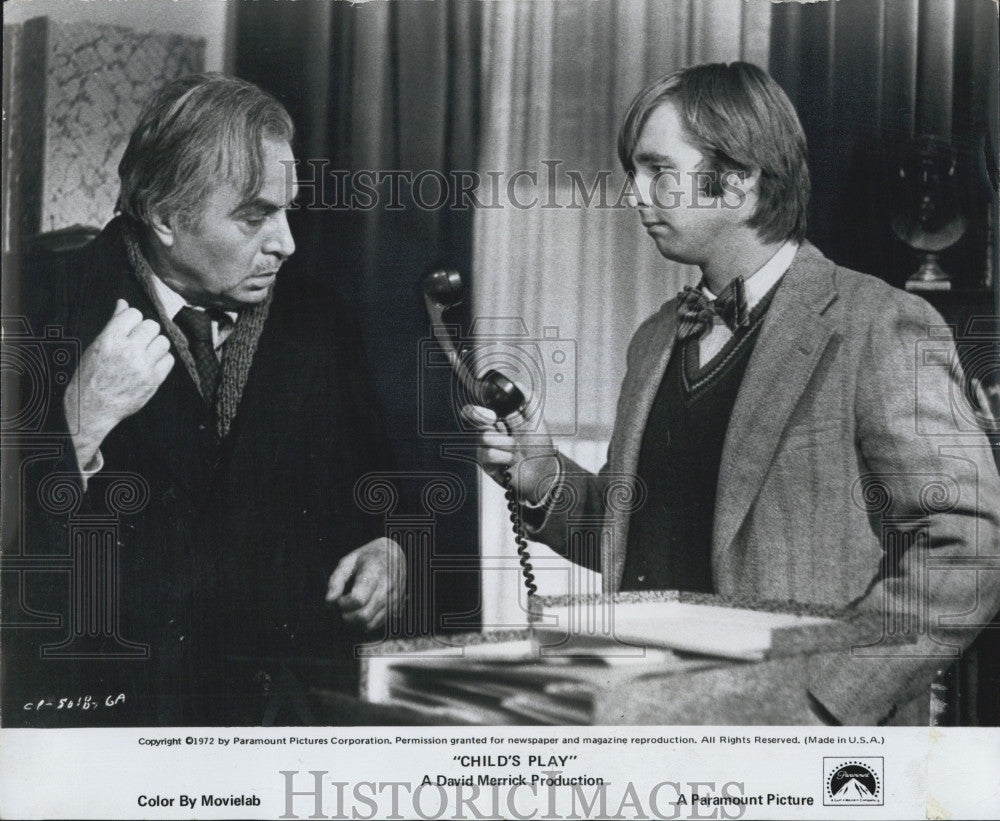 1973 Press Photo James Mason Beau Bridges &quot;Child&#39;s Play&quot; Film Television Actor - Historic Images