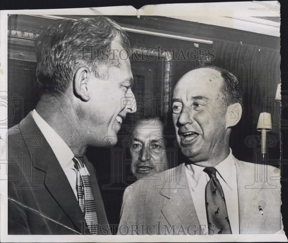 1956 Press Photo N.J Gov Robert Meyner &amp; Adlai Stevenson - Historic Images