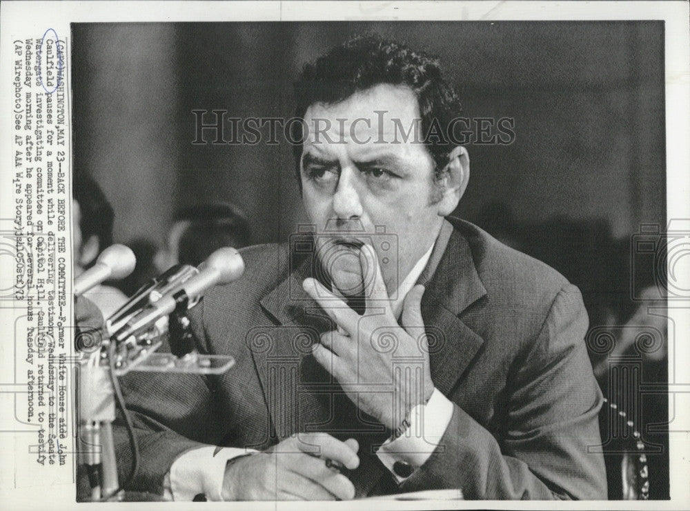 1973 Press Photo Former White House Aide John Caulfield Senate Watergate Scandal - Historic Images